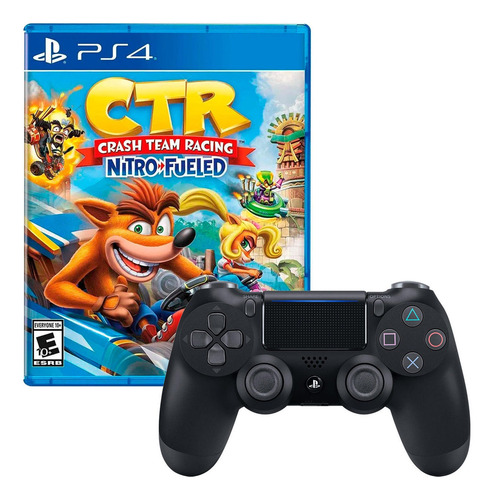 Mando Playstation 4 Dualshock Negro + Crash Team Racing Sony