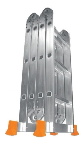 Escalera de aluminio multipropósito Lüsqtoff LE400 plateada