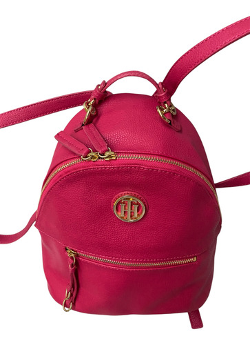 Cartera Mochila Tommy Hilfiger Original Rosa Chicle Lisa Oro Rosa Chicle (Usado)