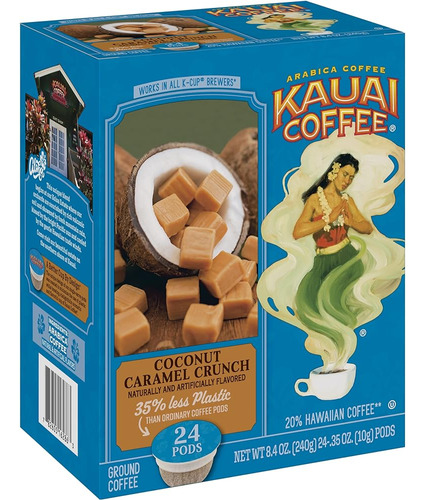 Kauai Coffee Coconut Caramel Crunch Medium Roast- - Compatib