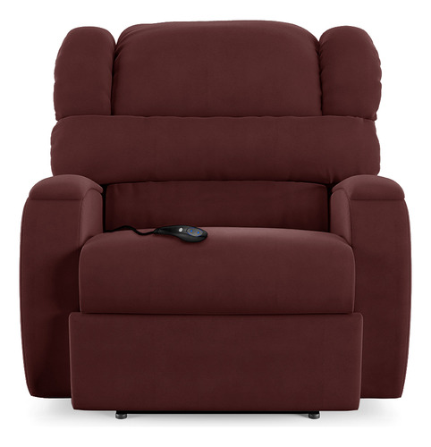 Poltrona Papai Reclin Kylie Power Elétrico Usb Veludo Vinho