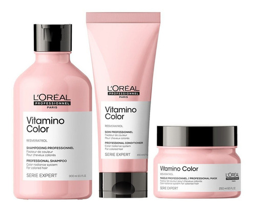 Pack Loreal Vitamino Color Shampoo, Acondicionador Y Máscara