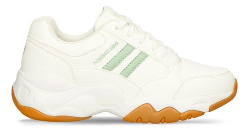 Tenis Casuales Blanco-verde North Star Isabella Macao Mujer