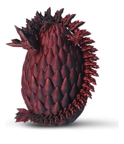 Huevo De Dragón Impreso En 3D Con Articulaciones Móviles – Figura Decorativa De Color Gradiente Para Hogar Y Oficina