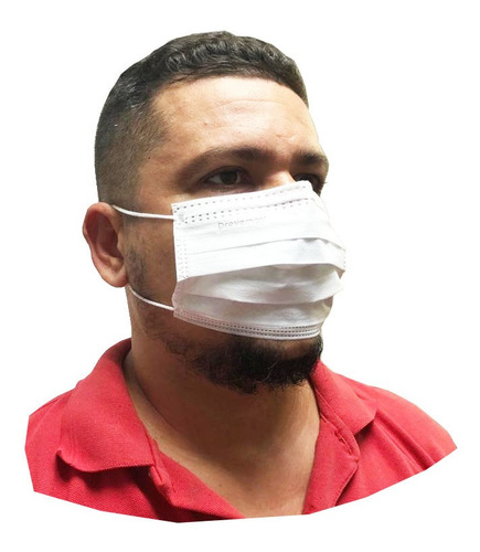 500 Máscara Descartável Cirúrgica Tripla Com Elástico (10cx) Cor Branco Desenho do tecido Liso