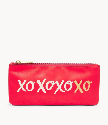 Imagen 1 de 2 de Bolsa Fossil Para Lapices Maquillaje Piel Nueva Original.