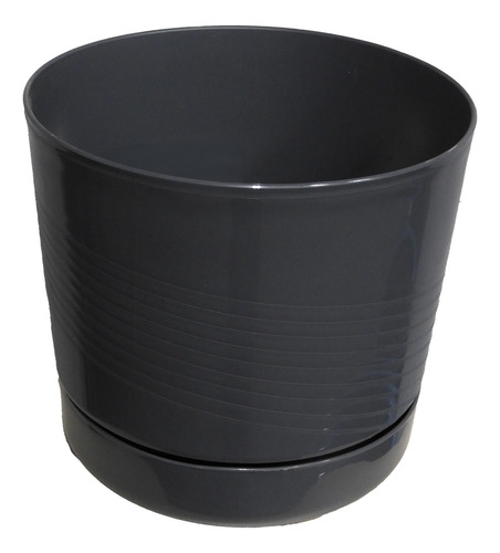 Set 3 Pz Maceta 22 Cm Edenika Con Plato Interior Exterior