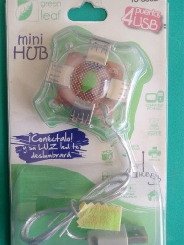 Imagen 1 de 1 de Mini Hub De 4 Puertos Usb Transparente Con Luz Led