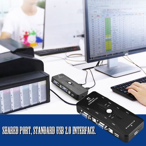 3 Vías 4 Puertos Usb Vga Conmutador Kvm Caja De Control De N