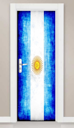 Adesivo Parede Porta Quarto Sala Bandeira Argentina Hermanos