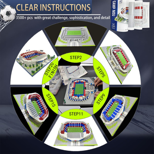 Juego De Bloques De Construcción Del Estadio De Fútbol Camp