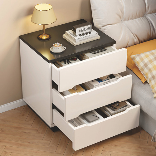 Mesa De Noche Minimalista Moderna 3 Cajones Mdf