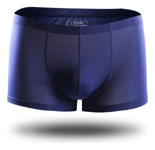 Bóxer Tipo Bóxer De Seda De Hielo De Color Liso Para Hombre,