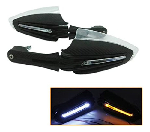 2 Protectores De Mano For Motocicleta Con Señal De Giro Led