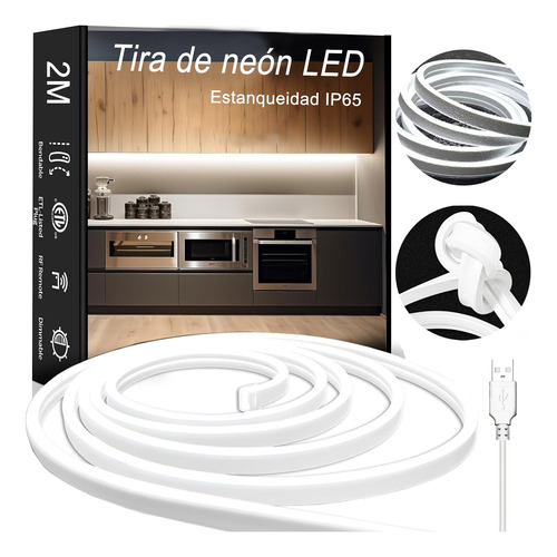 Tira De Luz Led Tira Neón Flex Con Usb Manguera 5v Unicolor