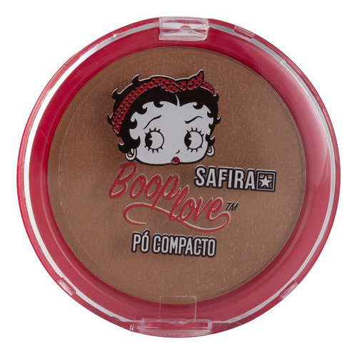 Base de maquiagem em pó Safira Cosméticos Betty Boop Pó Compacto Pó Compacto Nº 01 tom nº 06 - 9g
