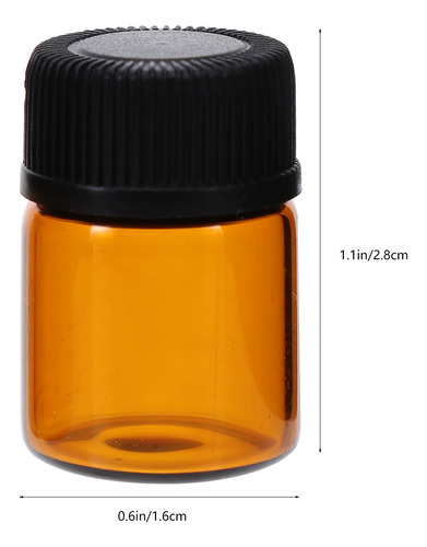 100 Botellas De Aceite Esencial De Vidrio De 2 Ml Con Tapón