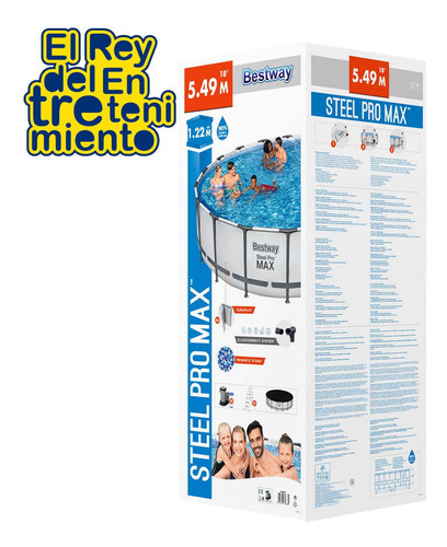 Imagen 2 de 9 de Piscina Bestway Estructural 23062 L 549x122cm + Bomba El Rey