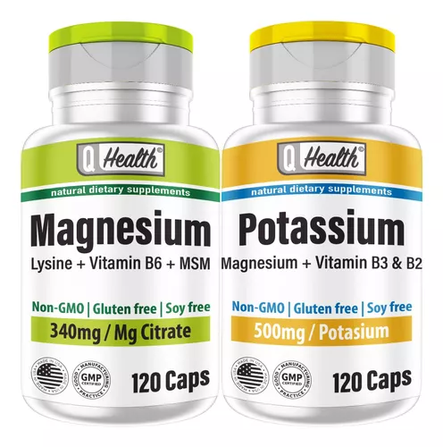 Cápsulas de magnesio antiestrés Natural Slim, citrato de magnesio puro y  potasio