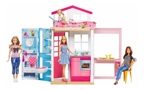 Brinquedo Barbie Real Casa Com Boneca Mattel Dvv48