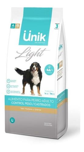 Unik Perro Light Razas Medianas/grandes X 3 Kg