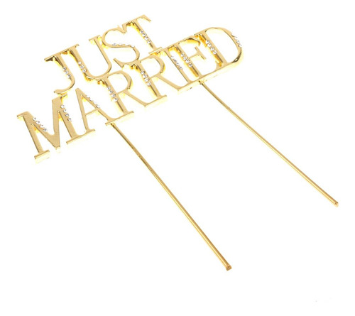 Gold Shining Married Cake Topper Wedding Engagement Party