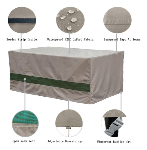 Funda Rectangular Impermeable Para Mesa Y Silla De Patio