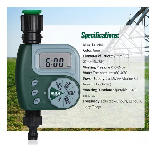 Controlador De Riego Con Temporizador De Agua Automático