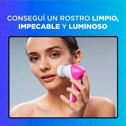 Imagen 6 de 10 de Cepillo Facial Limpiador Eléctrico Masajeador Rostro 5 En 1