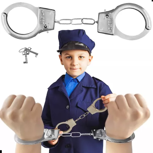 Accesorios de policía, juego de rol para niños con insignia de policía,  pistola, cinturón, esposas, bastón, lentes de sol, walkie talkie, silbato,  juguetes de policía, regalos de cumpleaños, disfraz de oficial de