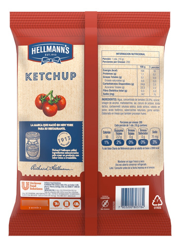 Ketchup Hellmanns Envase De 2 Kilos
