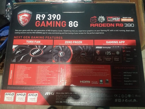 Imagen 5 de 6 de Tarjeta De Video Radeon R9 390 8 Gb Msi Usada