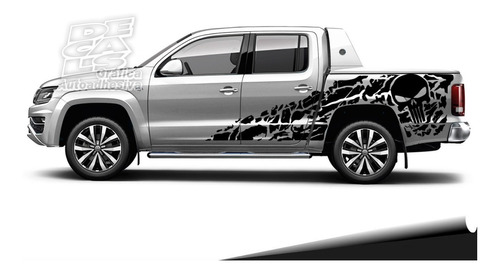 Calco Vw Amarok Punisher Calavera Laterales Con Portón