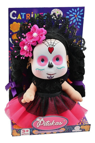 Paquete De 4 Muñecas Catrinas Pitukas Para Día De Muertos