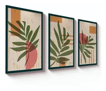 Comprar Kit 3 Quadros Decorativos 60x40 Arte Folha Sala Casa