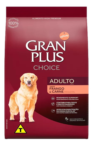 Ração Gran Plus Choice Cães Adultos Frango E Carne - 15kg