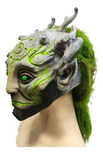 Divertida Máscara De Látex Lifelik Para Elfo Verde De Hallow