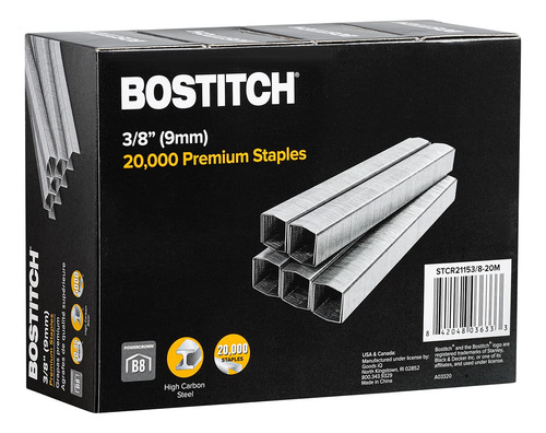 Grapas Powercrown Bostitch B8 Staples De 3/8 Pulgadas, Paque