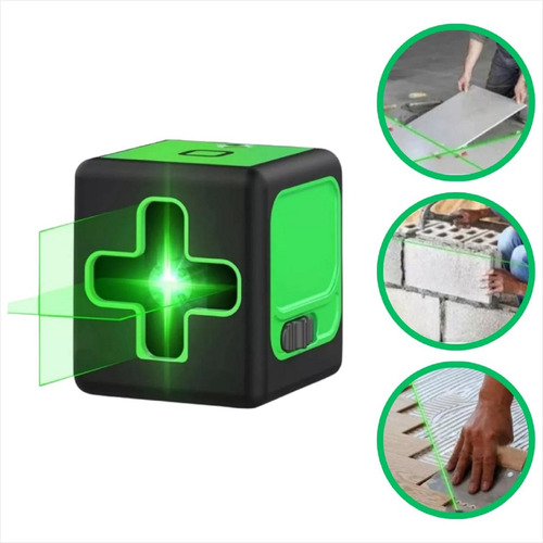 Mini Nível A Laser Verde 20m 2 Linhas Profissional Com Bip 