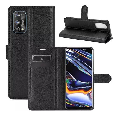 Capa Capinha Carteira Antishock Para Realme 7 Pro 6.4 Cor Preta