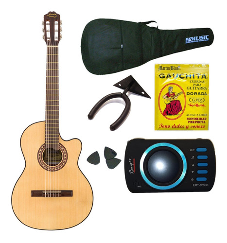 Gracia M10 Combo Guitarra Clasica + Funda + Afinador + Acc 