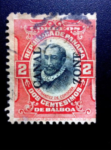 Timbre Estampilla Postal Panamá Canal Zone 1912