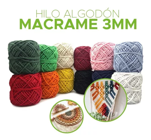 20 Unid Hilo Macrame 3mm X 30 Metros Tejer Algodón Artesania