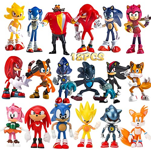 18 Pcs Anime Action Figures Toys, 2.5 Inch For Theme Party F