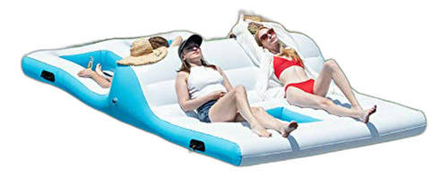 Isla Flotante Inflable Gymax, 12x6.5ft Para 4-6 Personas Con