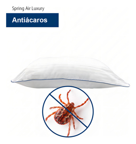 Almohada Spring Air Luxury 100% Algodón Hipoalergénica Antiácaros Medio Firme Envío Gratis