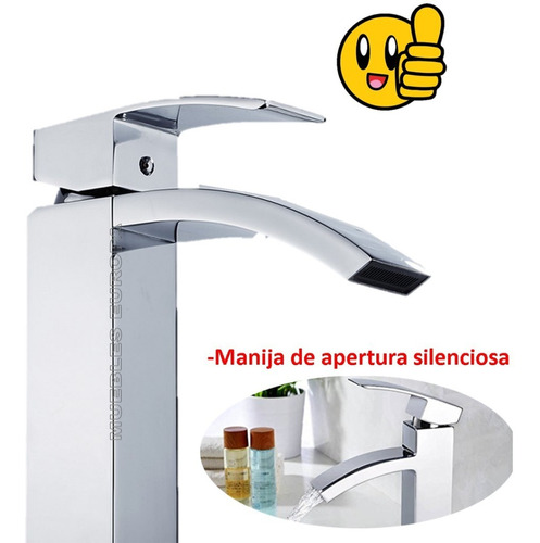 Mezcladora Grifo Llave Monomando Alto Moderno P Baño Ovalin