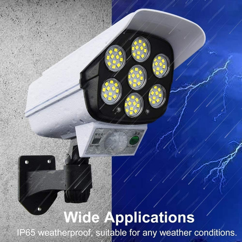 Camara Ip Falsa Reflector Solar Sensor Movimiento Control Color Blanca