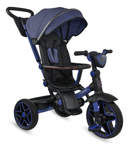 Triciclo 360º Paseador Bebe Con Capota Y Guiador Color Azul Prinsel