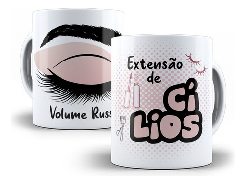 Caneca Profissão Extesão De Cílios + Caixinha - Opção 23